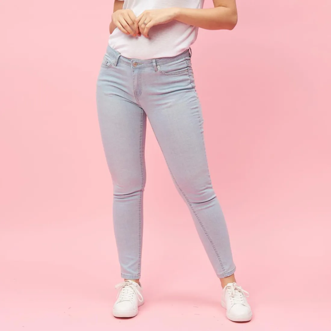 Jean étroit coupe 5 poches femme - Blue Denim