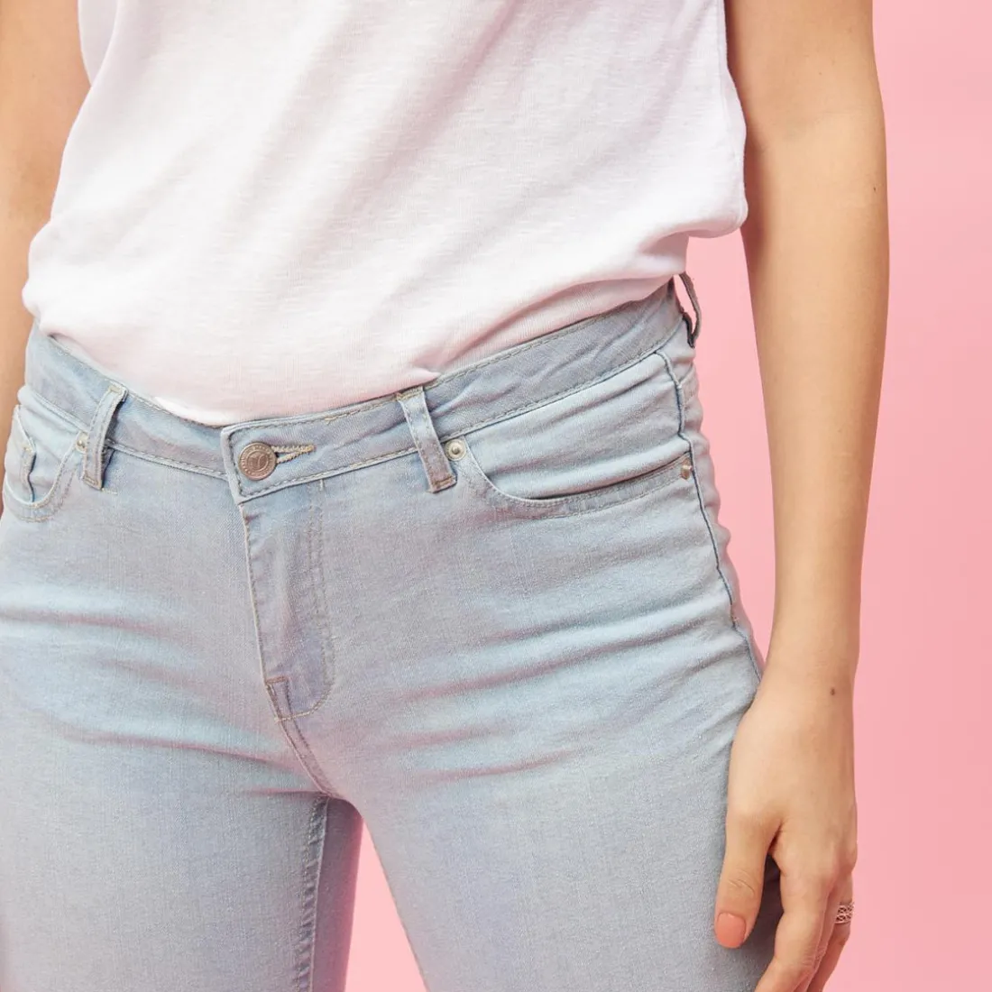 Jean étroit coupe 5 poches femme - Blue Denim