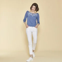 Jean étroit coupe 5 poches femme - Blanc