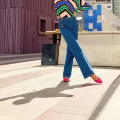 Jean wash PAULIE en coton bleu