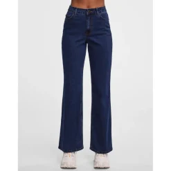 Jean wide leg fit bleu en coton