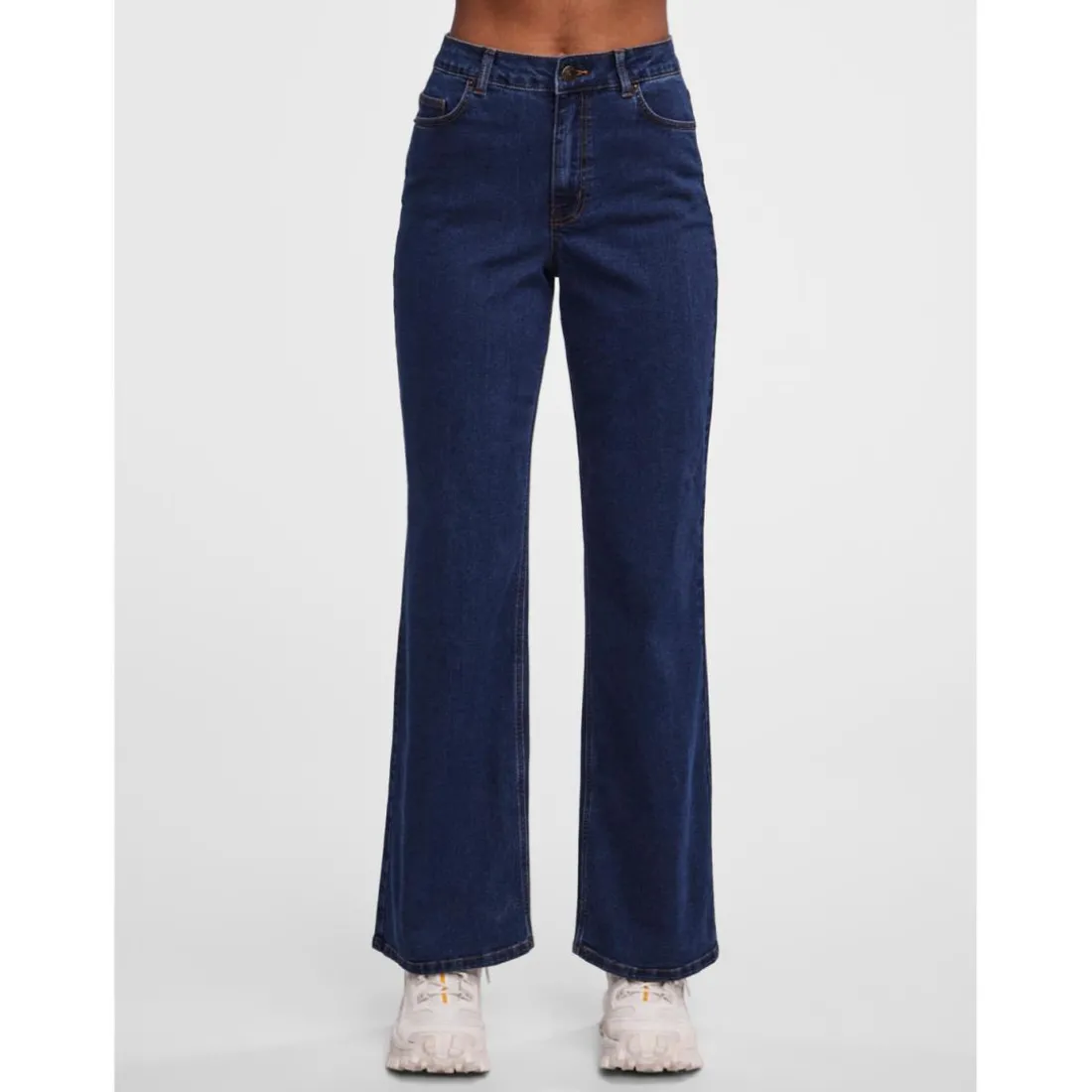 Jean wide leg fit bleu en coton