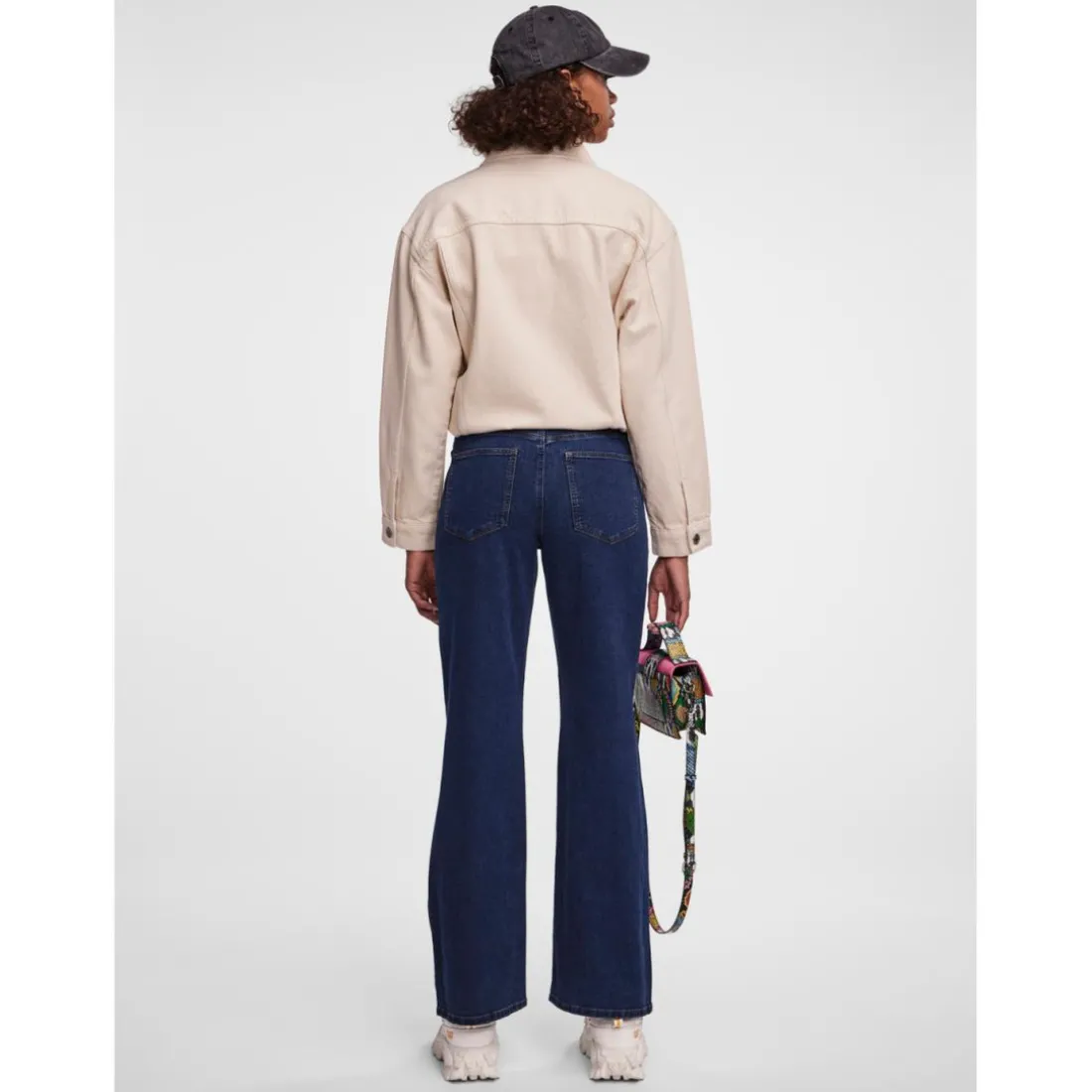 Jean wide leg fit bleu en coton