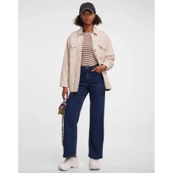 Jean wide leg fit bleu en coton