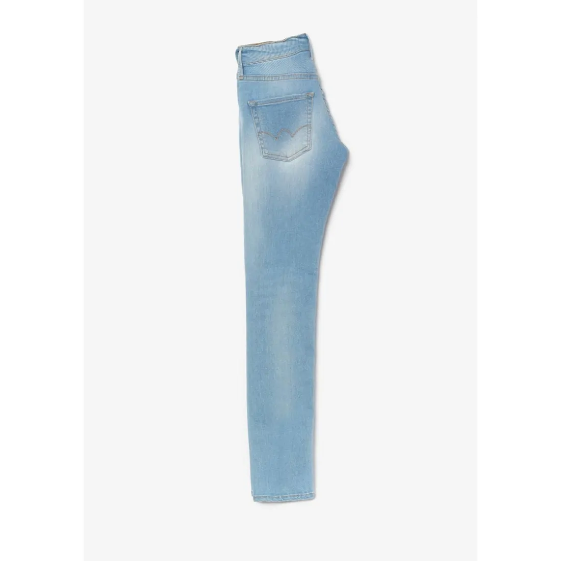 Jeans power skinny fille taille haute, longueur 34 bleu clair