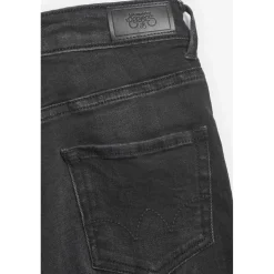 Jeans power skinny fille taille haute, longueur 34 en coton