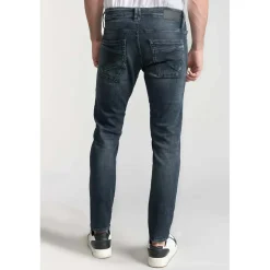 Jeans ajusté stretch 700/11, longueur 34 bleu en coton Noel