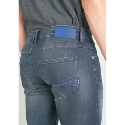 Jeans ajusté stretch 700/11, longueur 34 bleu en coton Felix
