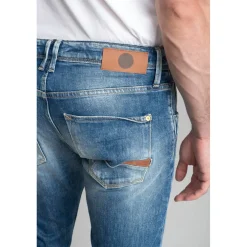 Jeans ajusté stretch Beny 700/11, longueur 34 bleu en coton
