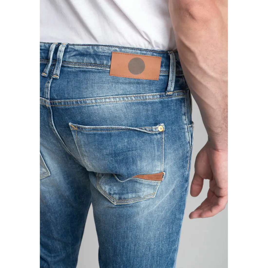 Jeans ajusté stretch Beny 700/11, longueur 34 bleu en coton