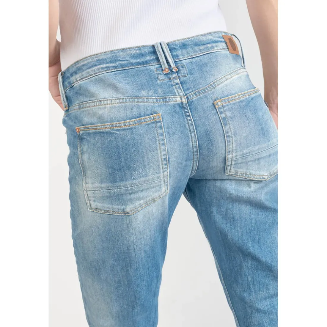 Jeans boyfit 200/43, longueur 34 bleu en coton Eve