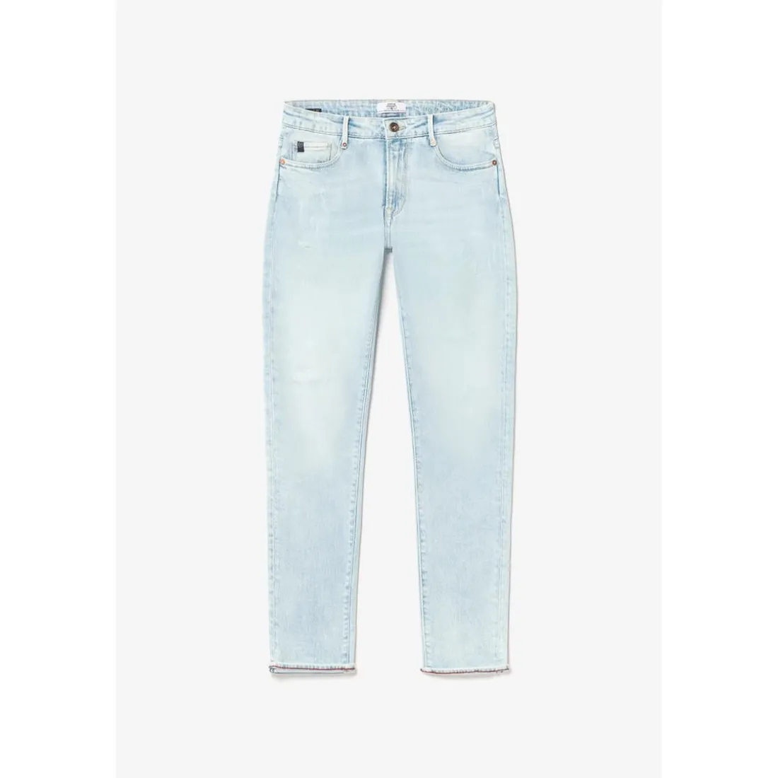 Jeans boyfit 200/43, 7/8ème bleu en coton Pia