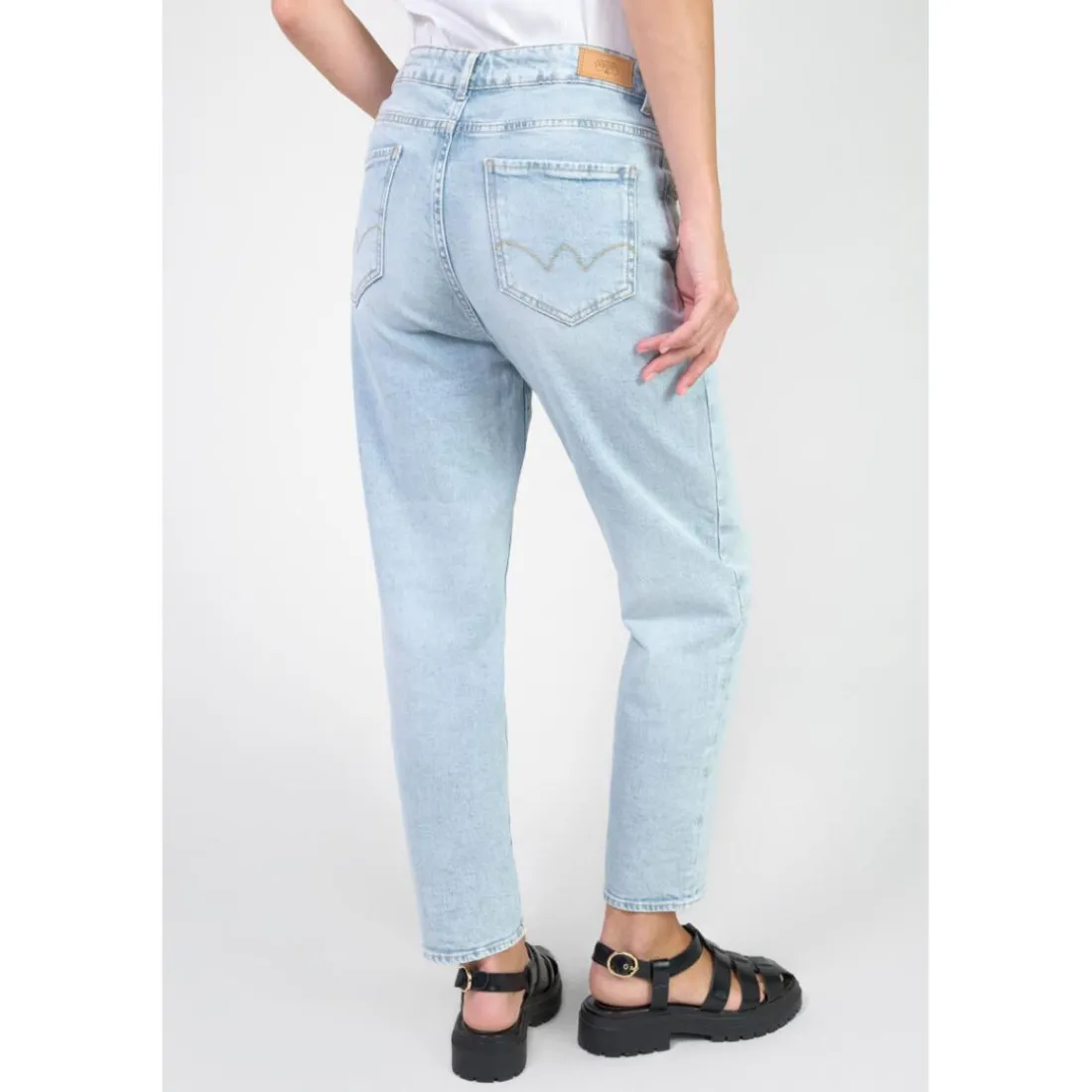 Jeans boyfit cosy, 7/8ème bleu Léa
