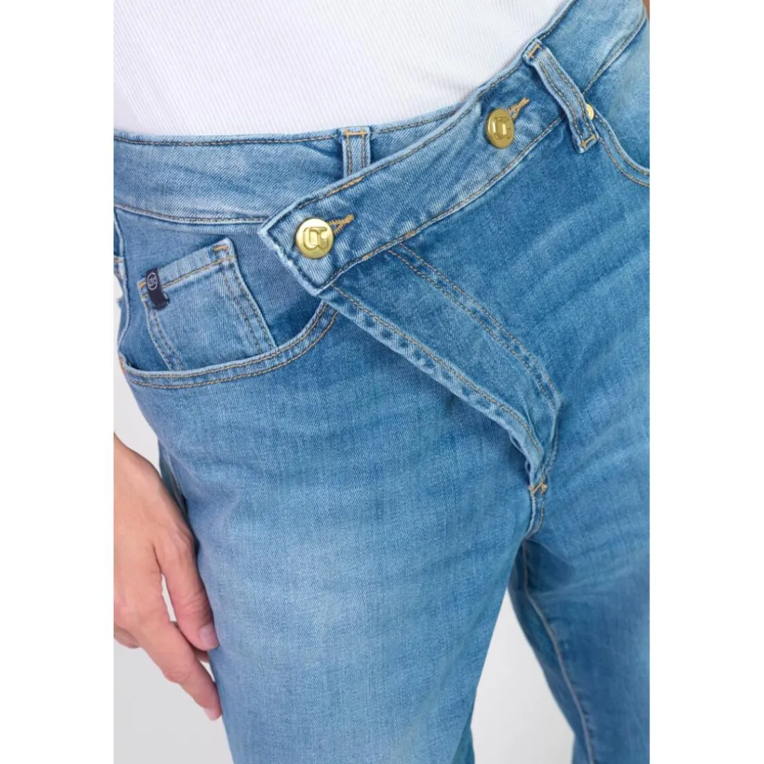 Jeans boyfit cosy, 7/8ème bleu Eva