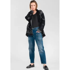 Jeans boyfit cosy, 7/8ème bleu Bea en coton