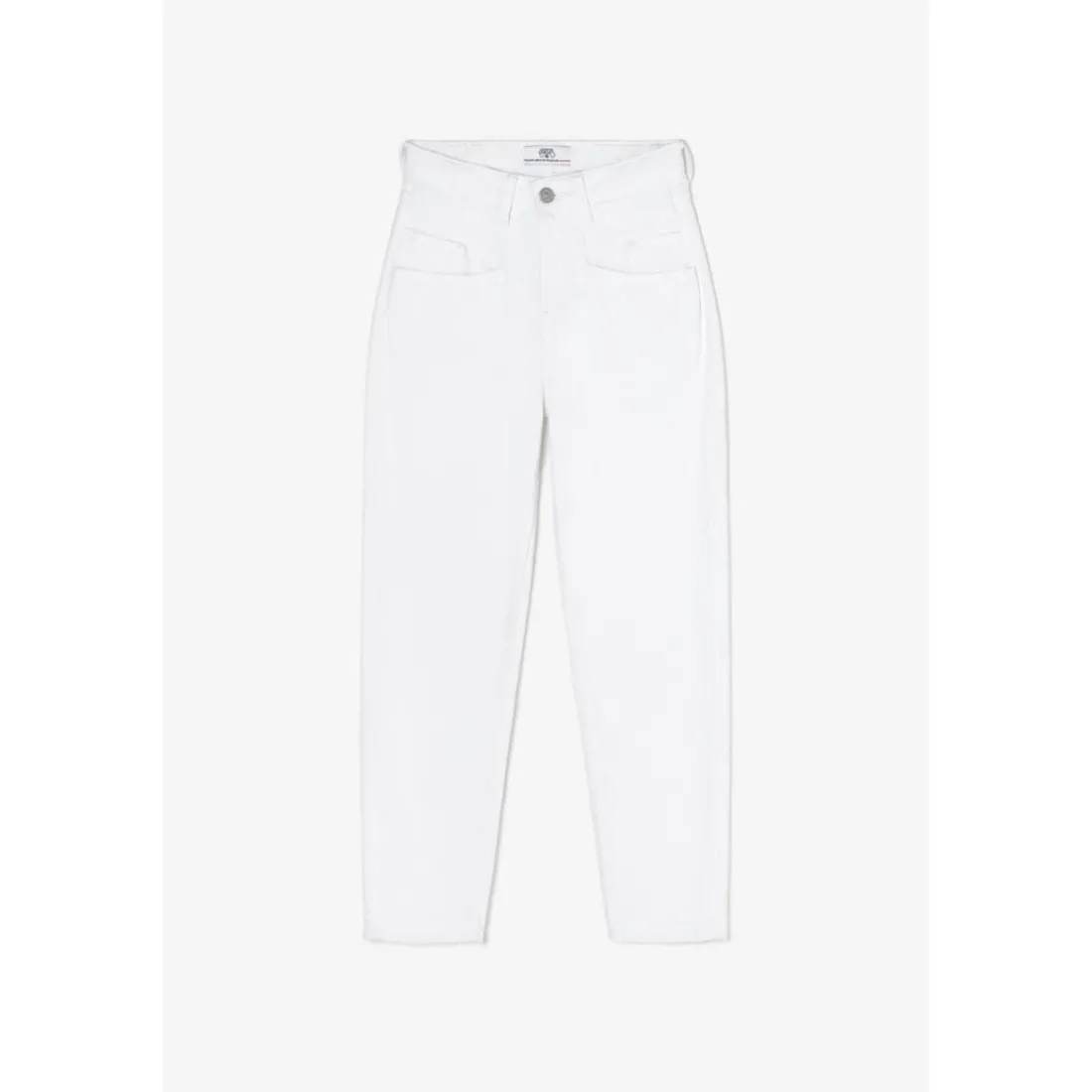 Jeans fille, boyfit LOU THIL, 7/8ème blanc Quin en coton