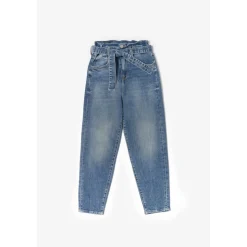 Jeans fille, Milina boyfit vintage bleu N°4 en coton