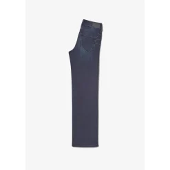 Jeans fille, regular, droit PULPHI22, longueur 34 bleu en coton
