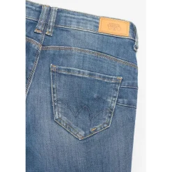 Jeans fille, regular, droit PULP, longueur 34 bleu en coton