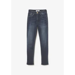 Jeans fille, skinny POWERHI, longueur 34 bleu en coton
