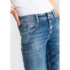 Jeans flare Lauryn très évasé, longueur 34 bleu en coton