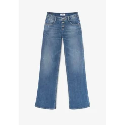 Jeans flare Lauryn très évasé, longueur 34 bleu en coton