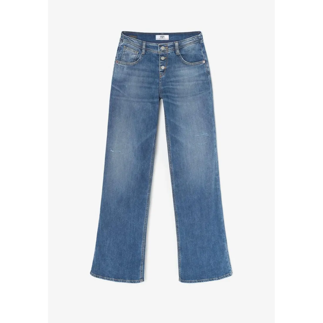 Jeans flare Lauryn très évasé, longueur 34 bleu en coton