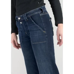 Jeans flare, très évasé , longueur 34 bleu en coton Nea