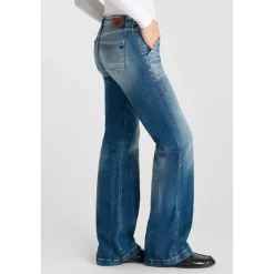 Jeans flare, très évasé , longueur 34 bleu Ode