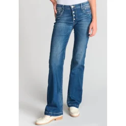 Jeans flare, très évasé , longueur 34 bleu