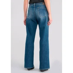 Jeans flare, très évasé , longueur 34 bleu Noémie