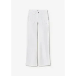 Jeans flare, très évasé , longueur 34 blanc en coton Lou