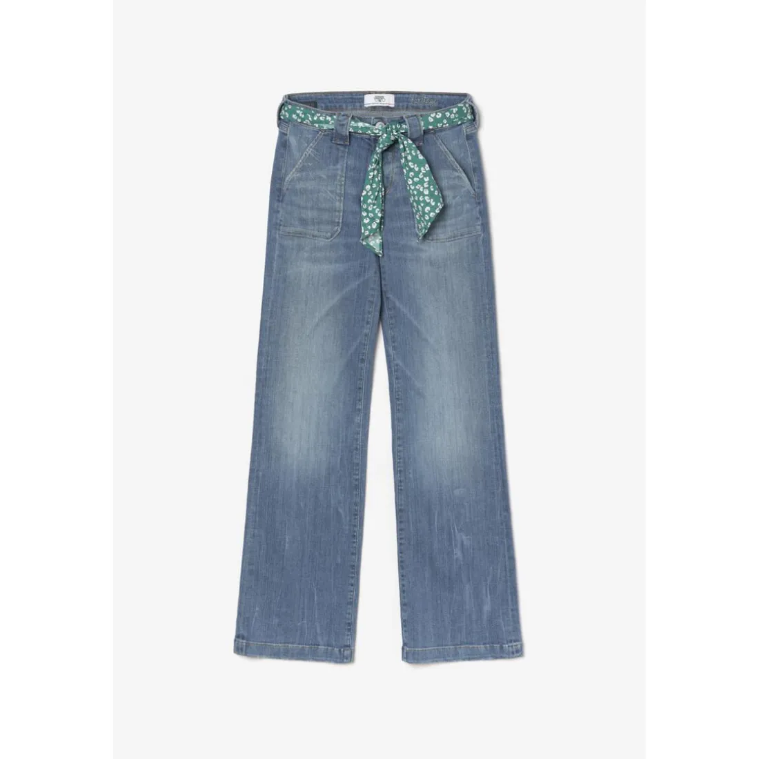 Jeans flare, très évasé , longueur 34 bleu en coton Ivy