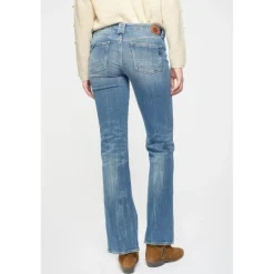 Jeans flare, très évasé , longueur 34 bleu en coton Ivy