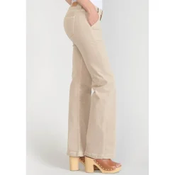 Jeans flare, très évasé , longueur 34 blanc en coton Mae