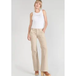 Jeans flare, très évasé , longueur 34 blanc en coton Mae