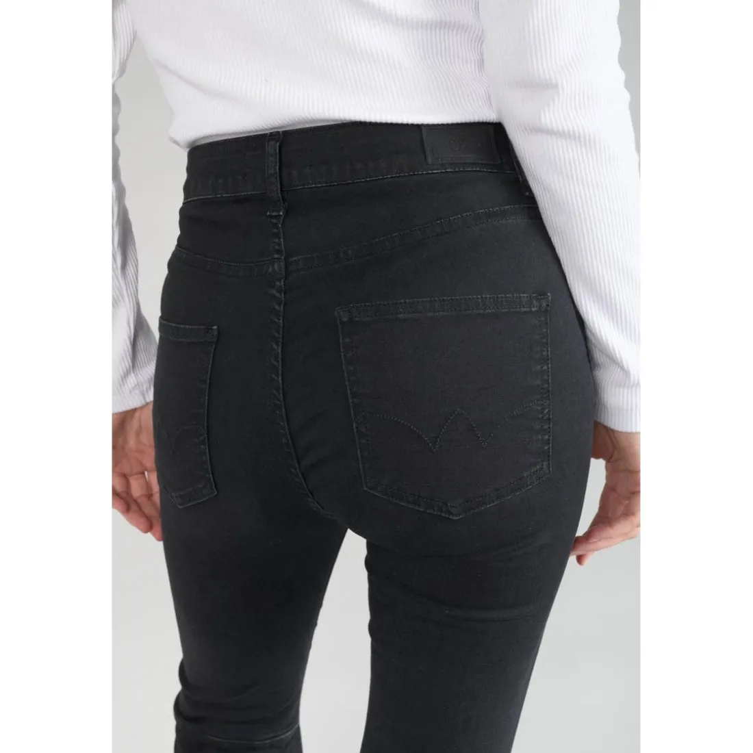 Jeans flare, très évasé ALBERTA, longueur 34 noir en coton