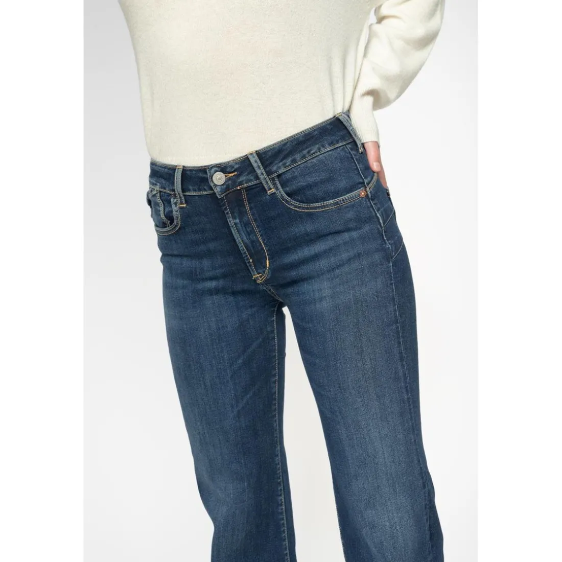 Jeans flare, très évasé PULP high flare, longueur 34 bleu en coton Élise