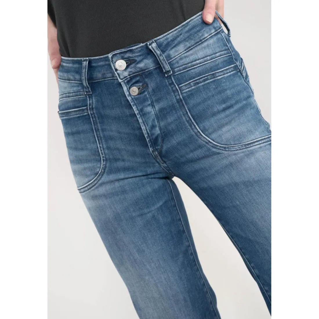 Jeans flare, très évasé PULP high flare, longueur 34 bleu en coton Agnes