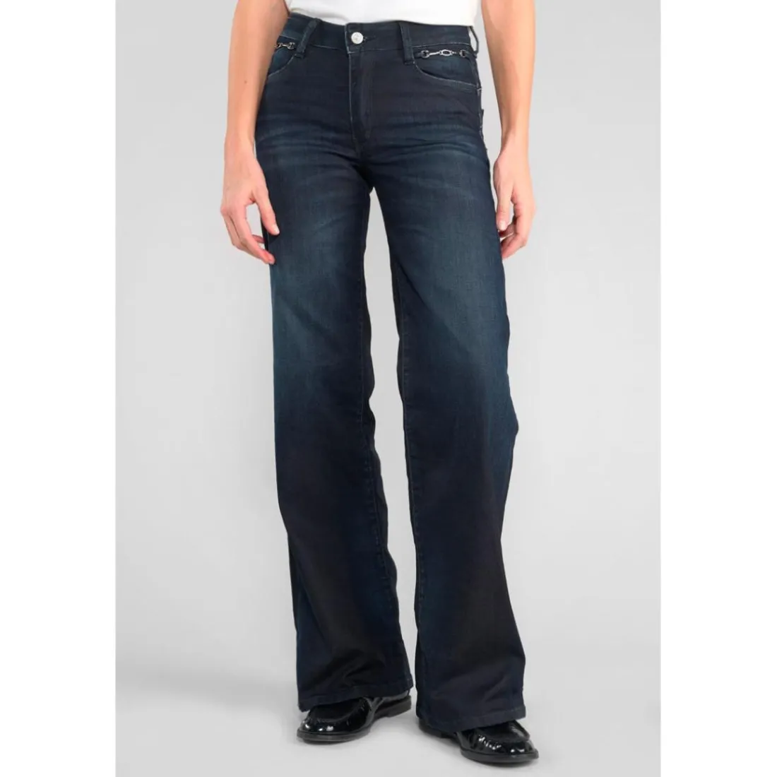Jeans flare, très évasé PULP high flare, longueur 34 bleu Luna