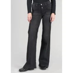 Jeans flare, très évasé PULP high flare, longueur 34 noir en coton Elise