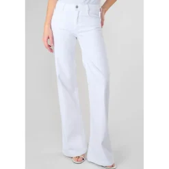 Jeans flare, très évasé PULP high flare, longueur 34 blanc en coton