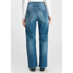 Jeans flare, très évasé pulp wide leg taille haute 7/8ème, longueur 34 bleu Nell