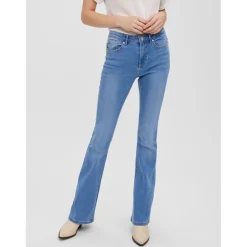 Jeans Flared Fit bleu en coton