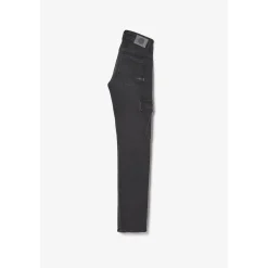 Jeans garçon, regular Cure, droit 800/16, longueur 34 noir en coton