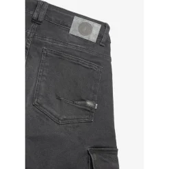 Jeans garçon, regular Cure, droit 800/16, longueur 34 noir en coton
