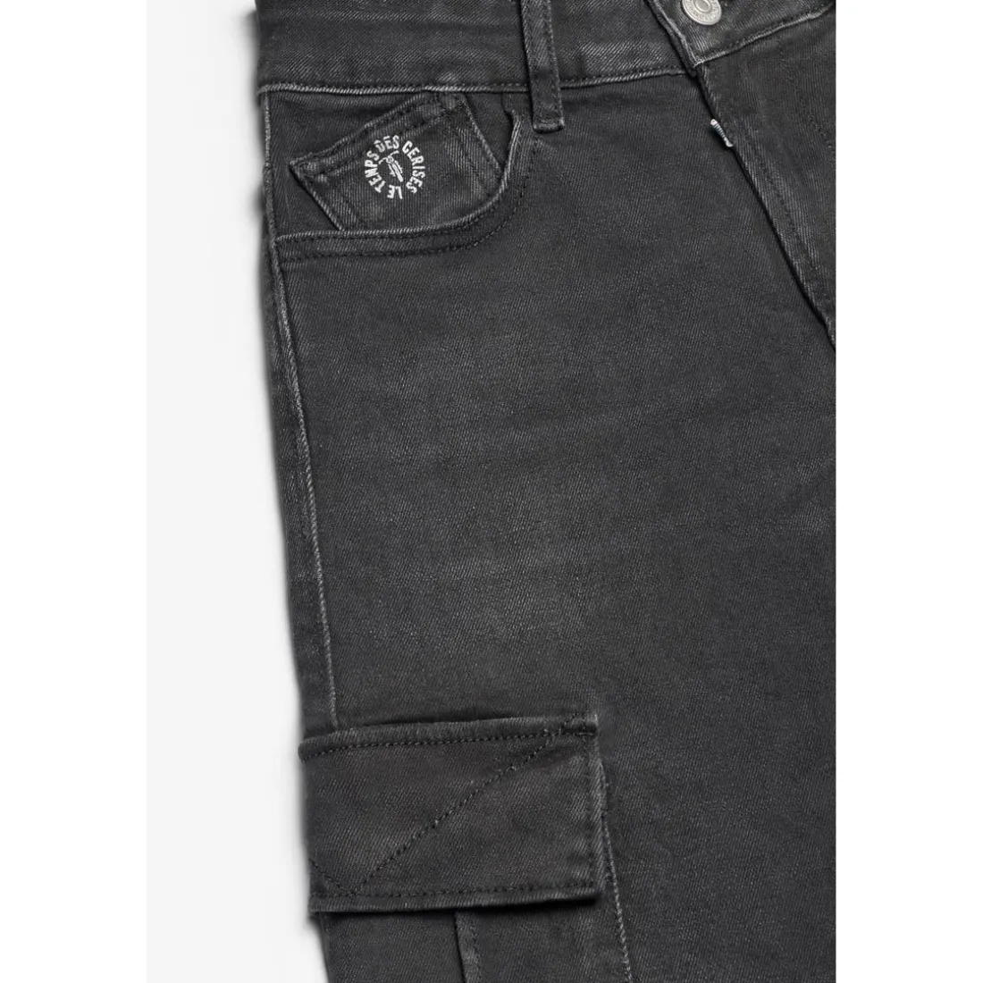 Jeans garçon, regular Cure, droit 800/16, longueur 34 noir en coton