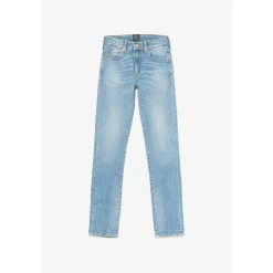Jeans garçon, regular, droit 800/16, longueur 34 bleu en coton