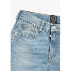 Jeans garçon, regular, droit 800/16, longueur 34 bleu en coton