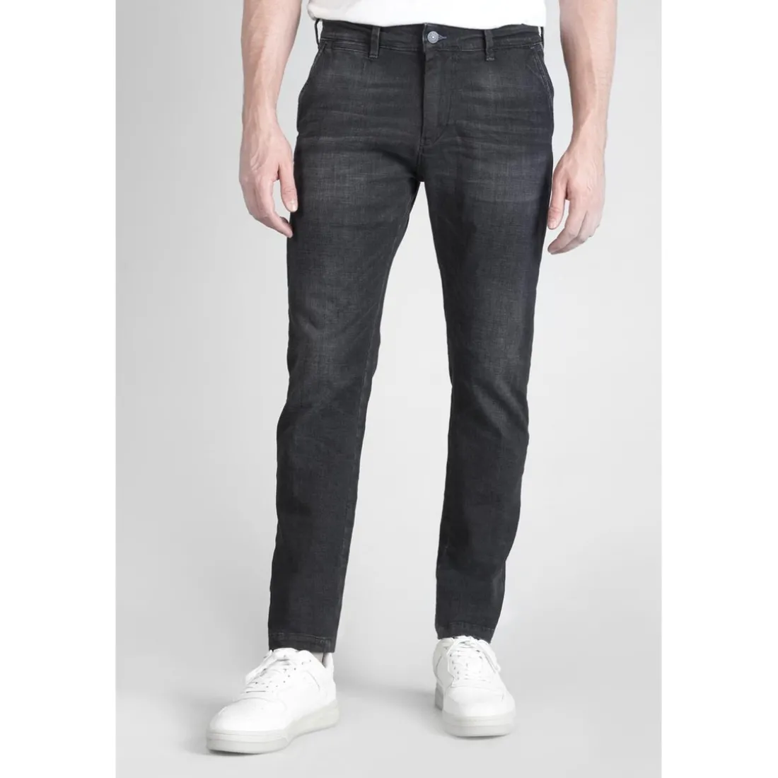 Jeans Homme chino DEJEAN noir en coton